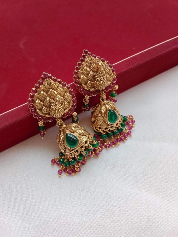 Traditional Protruding Peacock Jhumki