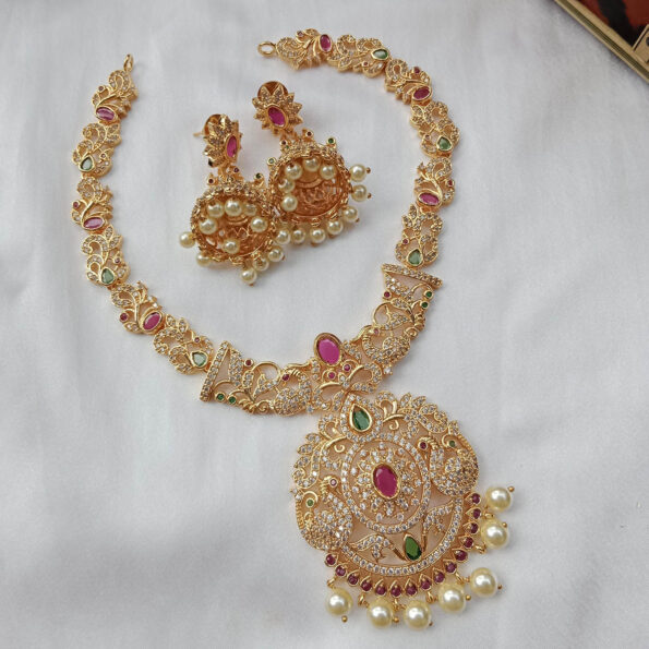 Gold Finish CZ Stone Neckset