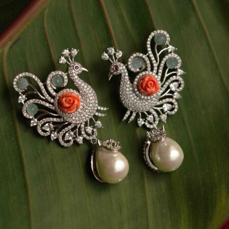 Mesmerising AD Peacock Earrings