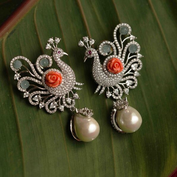 Mesmerising AD Peacock Earrings