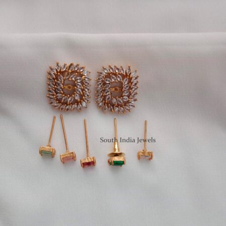 Square Changeable Stone Stud