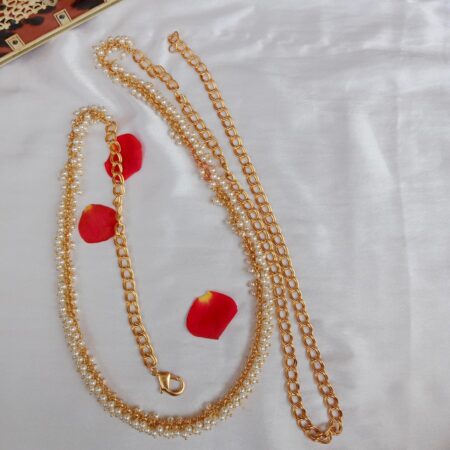 Pretty Gold Look Alike Hip Chain with Pearls