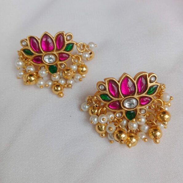 Lotus Jadau Earrings