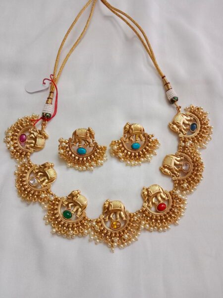 Pretty Chandbali Elephant Neckset
