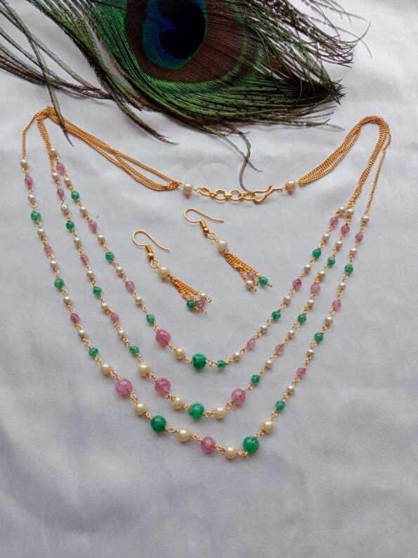 Cute Three Layer Simple Pearl Neckset