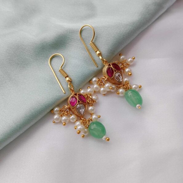 Attractive Jadau Hoop Earrings