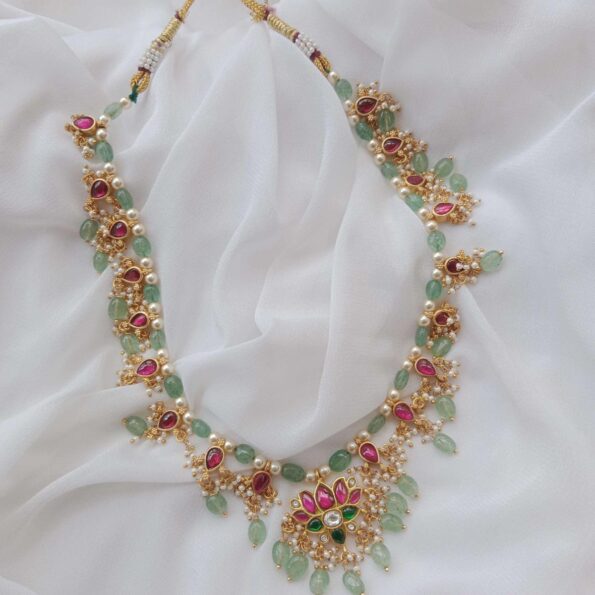 Ethnic Jadau Necklace with Lotus