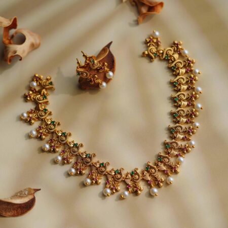 Simple S Neckset with Pearl Drop