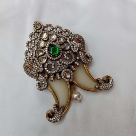 Heritage Victorian Tigers Nail Pendant with Elephants