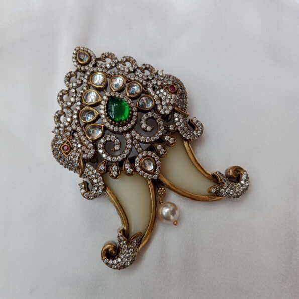Heritage Victorian Tigers Nail Pendant with Elephants