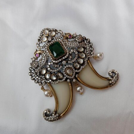 Heritage Victorian Tigers Nail Pendant with Peacocks