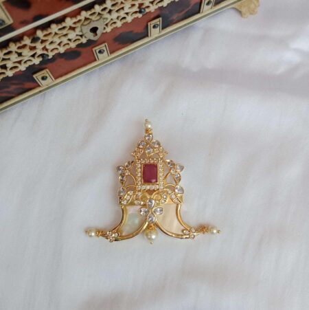 Rectangle Ruby Tigers Nail Pendant