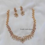 Pretty CZ Stone Leaf Neckset