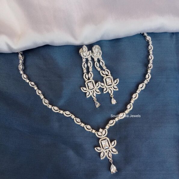 Elegant AD Necket with Long Pendant