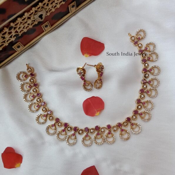 Cute Round Drop AD Neckset