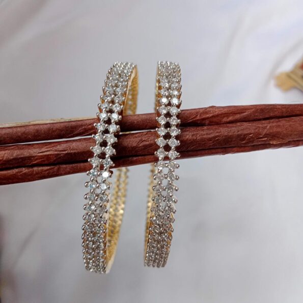 Elegant Two Layer Diamond Bangle