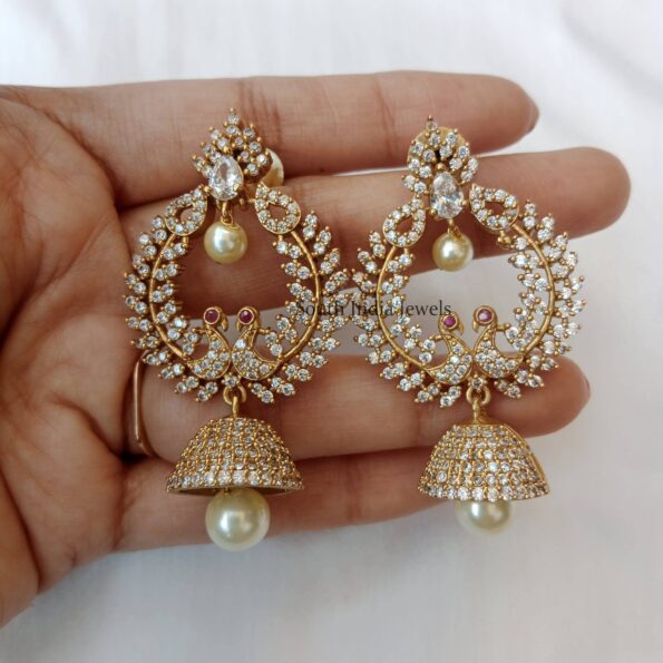 Peacock Chandbali jhumki