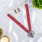 Gorgeous Victorian pendant set in red beads