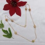 Trendy thin chain with stone studded antique balls