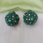 Round Emerald and AD stud