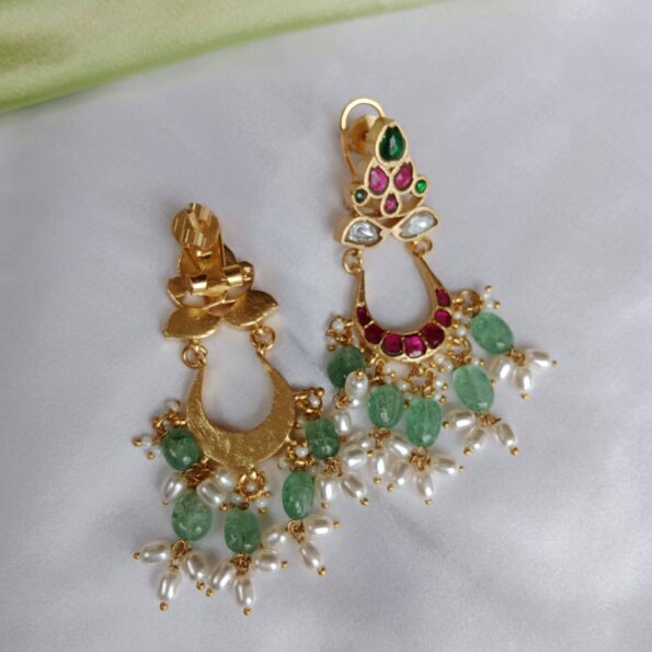 Unique Chandbali Jadau earrings