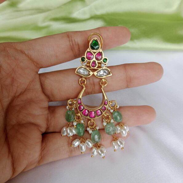 Unique Chandbali Jadau earrings