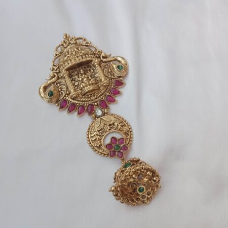 Intricately designed Goddess Lakshmi hair accessory