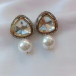 Victorian polki with pearl drop