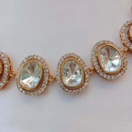 Stylish Massonite polki necklace