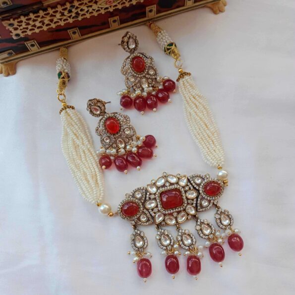 Ruby and polki Victorian choker