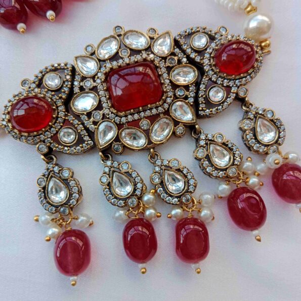 Ruby and polki Victorian choker