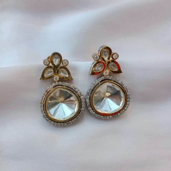 Classy drop Victorian polki earrings