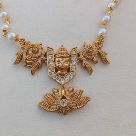 Pretty Lord Balaji pendant in pearl chain