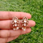 Victorian Massonite stud with pearl drops