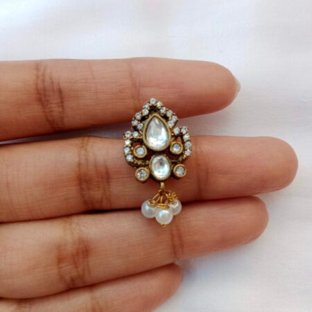 Victorian Massonite stud with pearl drops