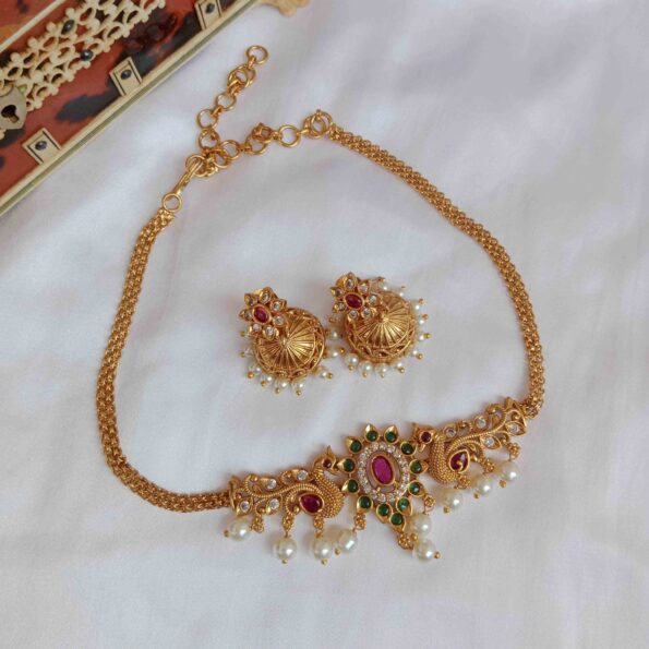 Traditional peacock choker