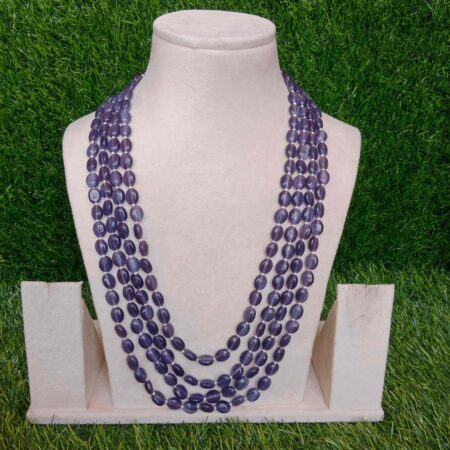 Gorgeous four rows of Amethyst beads necklace