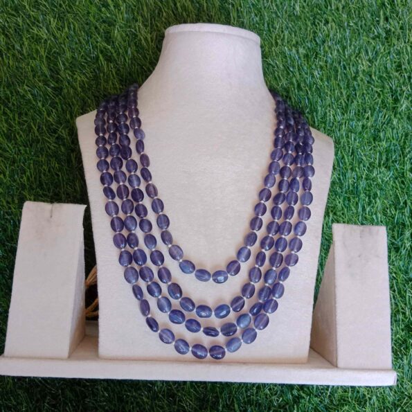 Gorgeous four rows of Amethyst beads necklace