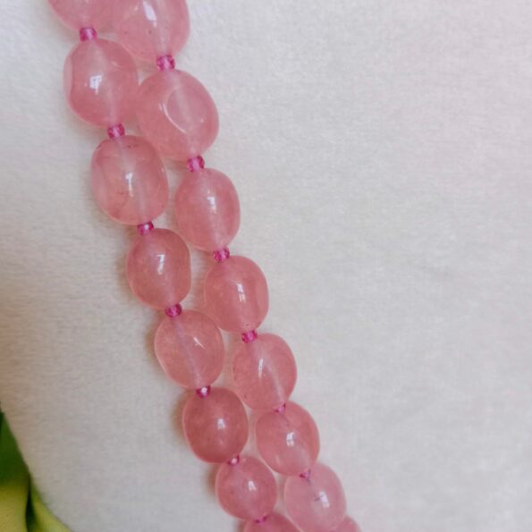 Pretty Two Row Pink Bead Necklace