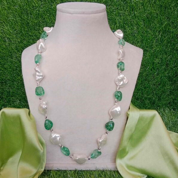 Stylish Green Bead and Pearl Haram