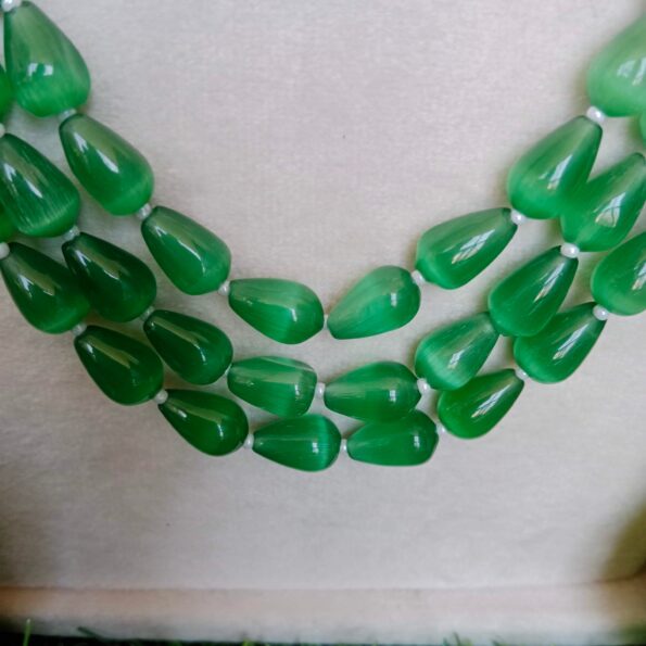 Beautiful Three Row Green Bead Haram