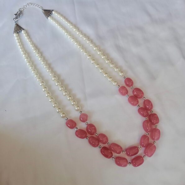 Pearl and Pink/Red Bead Haram