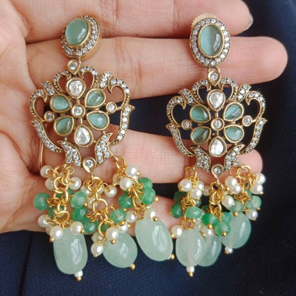Statement Victorian Haram with Seven Rows of Green Beads