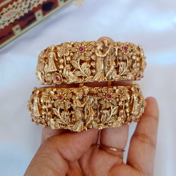 Exquisite Krishna Antique Bangles