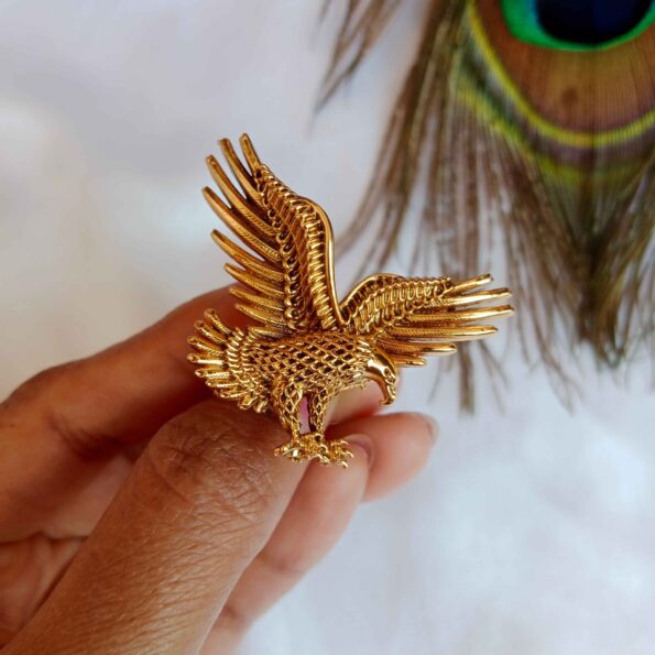 Intricately Designed Adjustable Bird Finger Ring