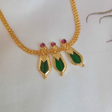 Long Palakka Pendant with Attached Chain