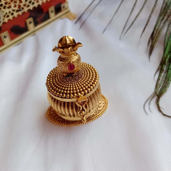 Antique Kumkum Box with Coconut on Top