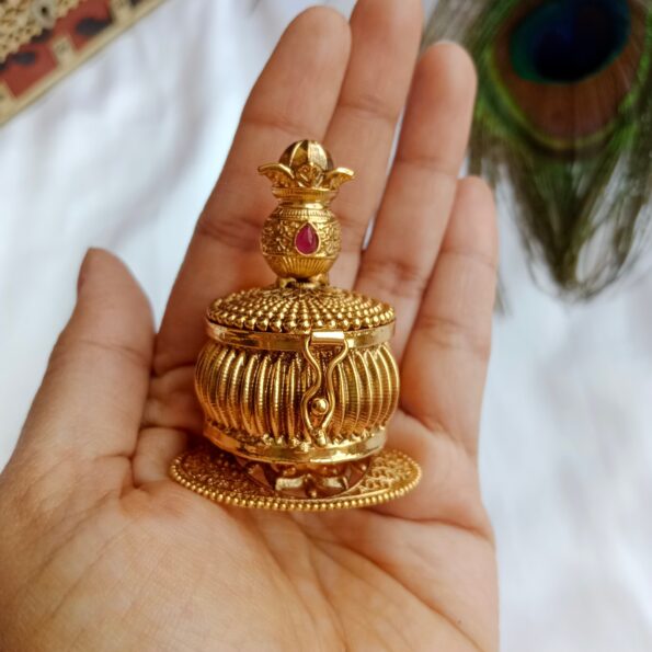 Antique Kumkum Box with Coconut on Top