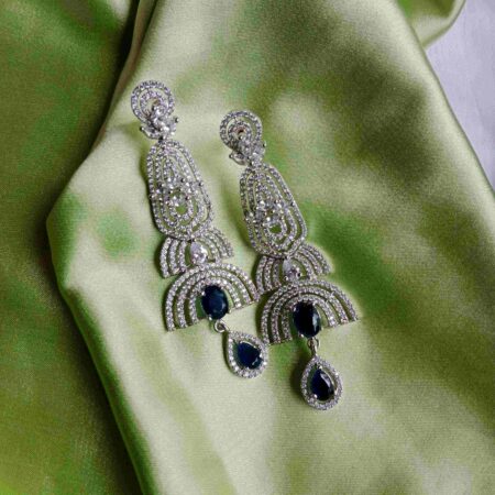 Statement Long AD Sapphire Earrings