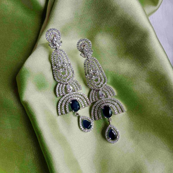 Statement Long AD Sapphire Earrings